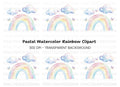 Rainbow Butterflies Clipart Bundle