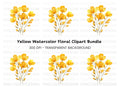 Elegant Yellow Floral Bouquet Clipart Bundle