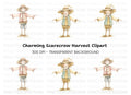 Adorable Scarecrow Duo Clipart Bundle