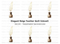 Elegant White Feather Quill Inkwell Clipart Bundle