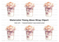 Peony Flower Tumbler Clipart Bundle