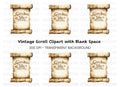 Vintage Scroll Calligraphy Clipart Bundle