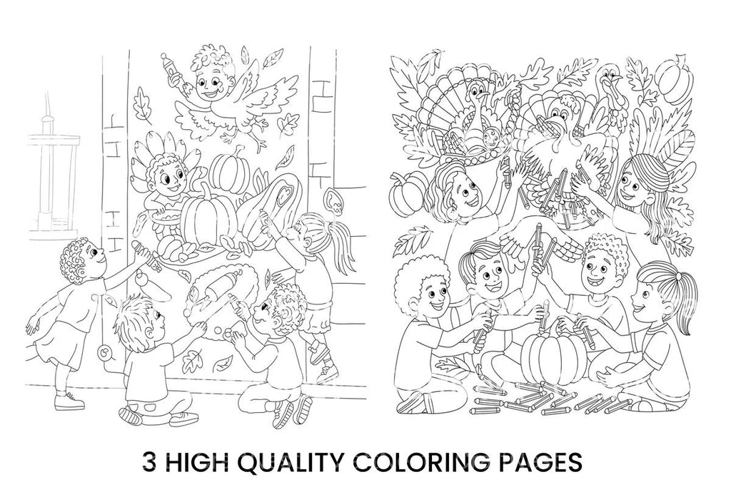 Autumn Pumpkins for Children Coloring Books