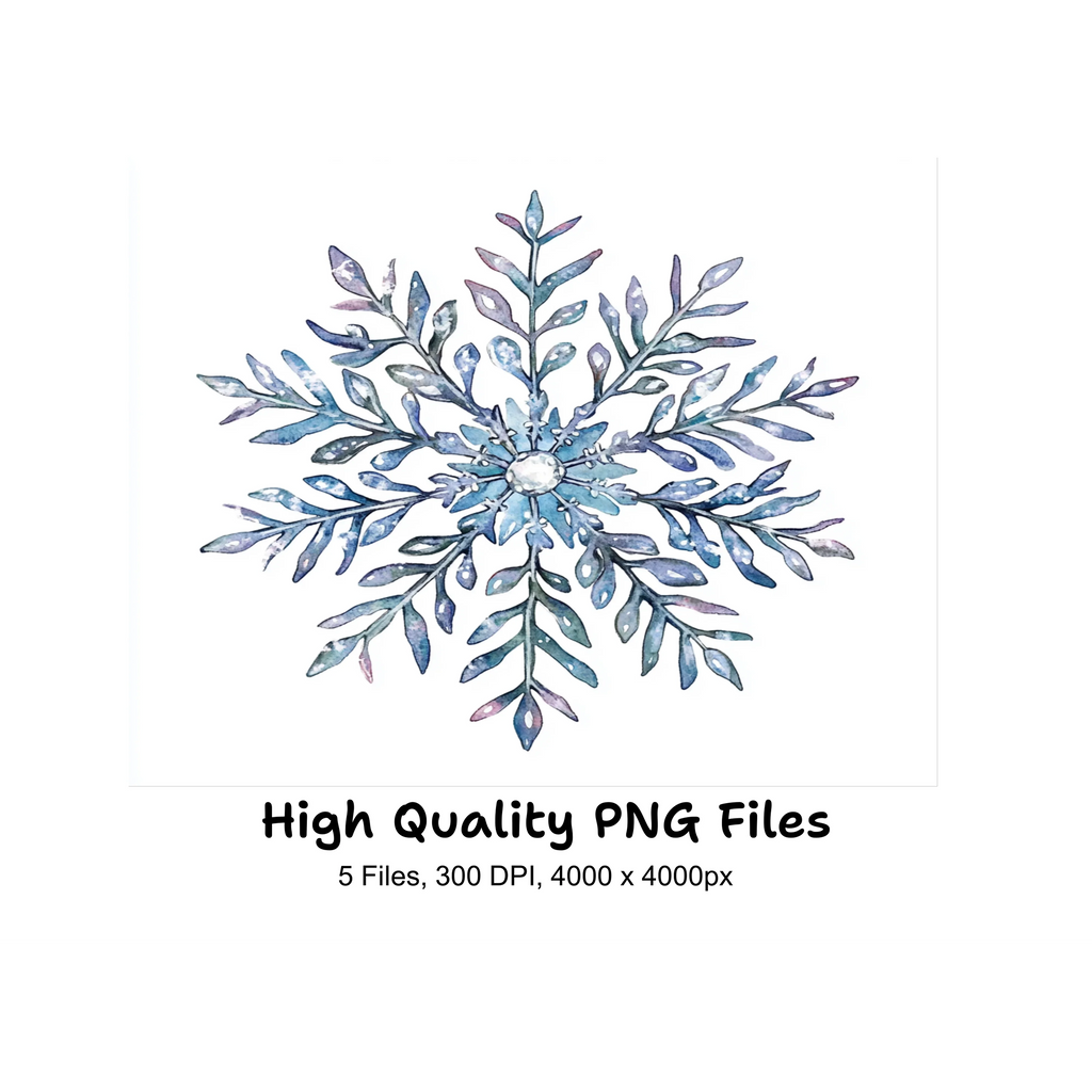 Winter Snowflake Clipart Bundle
