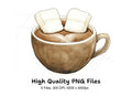 Hot Chocolate with Marshmallows Clipart Bundle