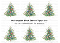 Patriotic Christmas Tree Clipart Bundle