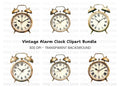 Vintage Gold Alarm Clock Clipart Bundle