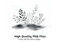Monochrome Foliage Stones Clipart Bundle