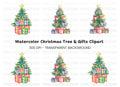 Christmas Trees with Presents Clipart Bundle