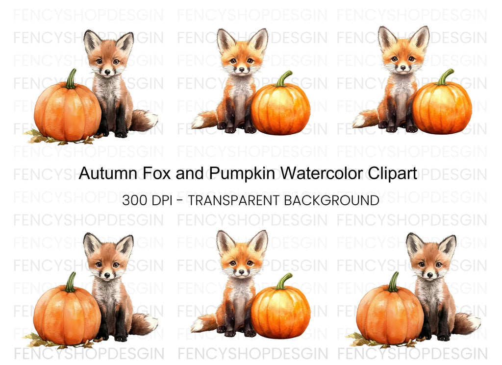 Adorable Fox and Pumpkin Duo Clipart Bundle