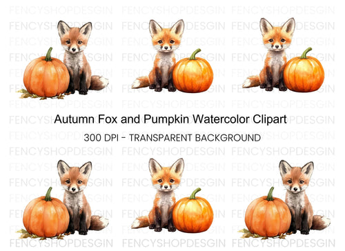 Adorable Fox and Pumpkin Duo Clipart Bundle