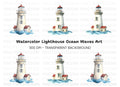 Lighthouse and Waves Clipart Bundle
