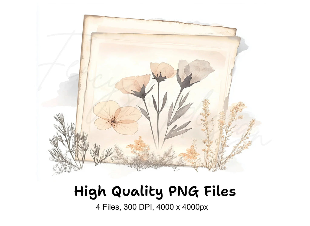 Delicate Flowers Frames Clipart Bundle