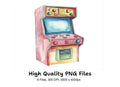 Retro Arcade Machine Clipart Bundle