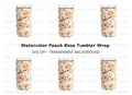 Vintage Peach Floral Tumbler Clipart Bundle