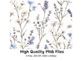 Wildflower Seamless Pattern Clipart Bundle