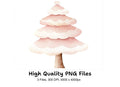 Whimsical Pink Christmas Tree Clipart Bundle