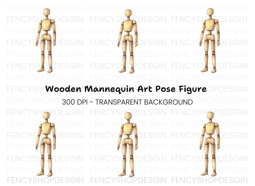 Articulated Wooden Figure Clipart Bundle