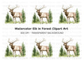 Majestic Elk in Forest Clipart Bundle