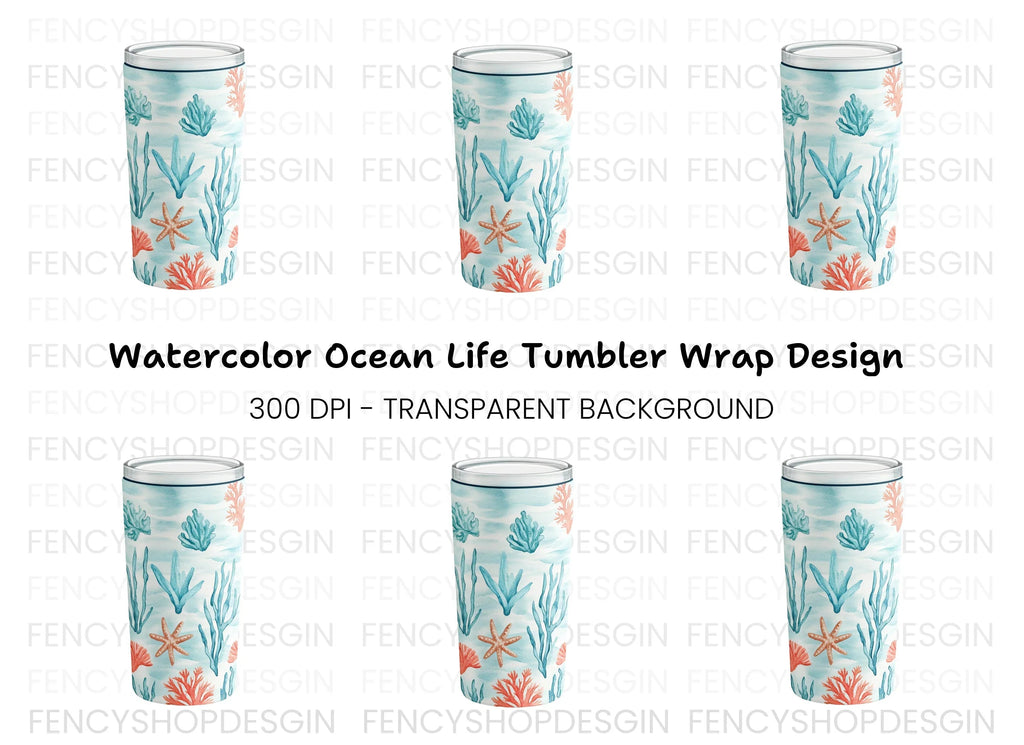 Underwater Coral Reef Tumbler Clipart Bundle