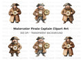 Bearded Pirates with Compasses Clipart Bundle