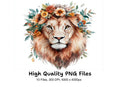 Floral Lion King Clipart Bundle