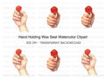 Hand Holding Wax Seal Clipart Bundle