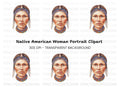 Native American Woman Portrait Clipart Bundle