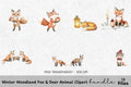 Cute Fox Winter Christmas Clipart Bundle