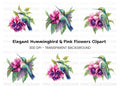 Hummingbird and Dahlia Clipart Bundle