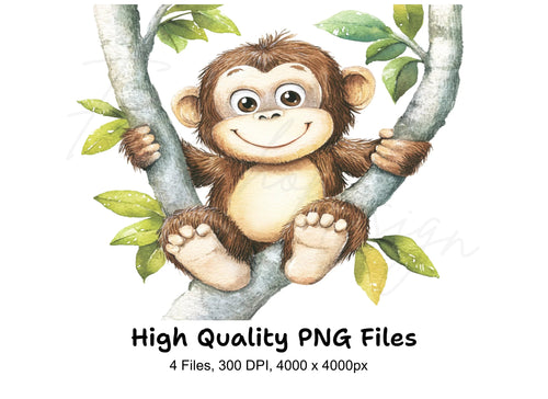 Adorable Monkey Clipart Bundle