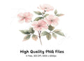 Soft Pink Floral Clipart Bundle