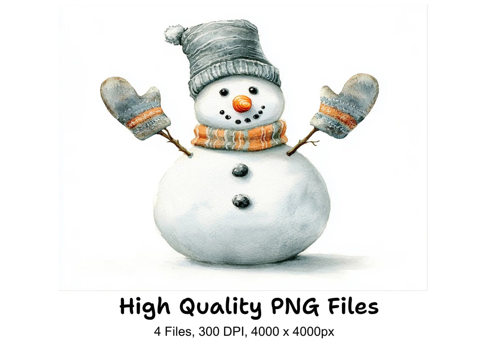 Cute Snowman Clipart Bundle
