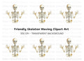 Happy Skeleton Waving Hands Clipart Bundle