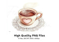 Heart Coffee Cups Clipart Bundle