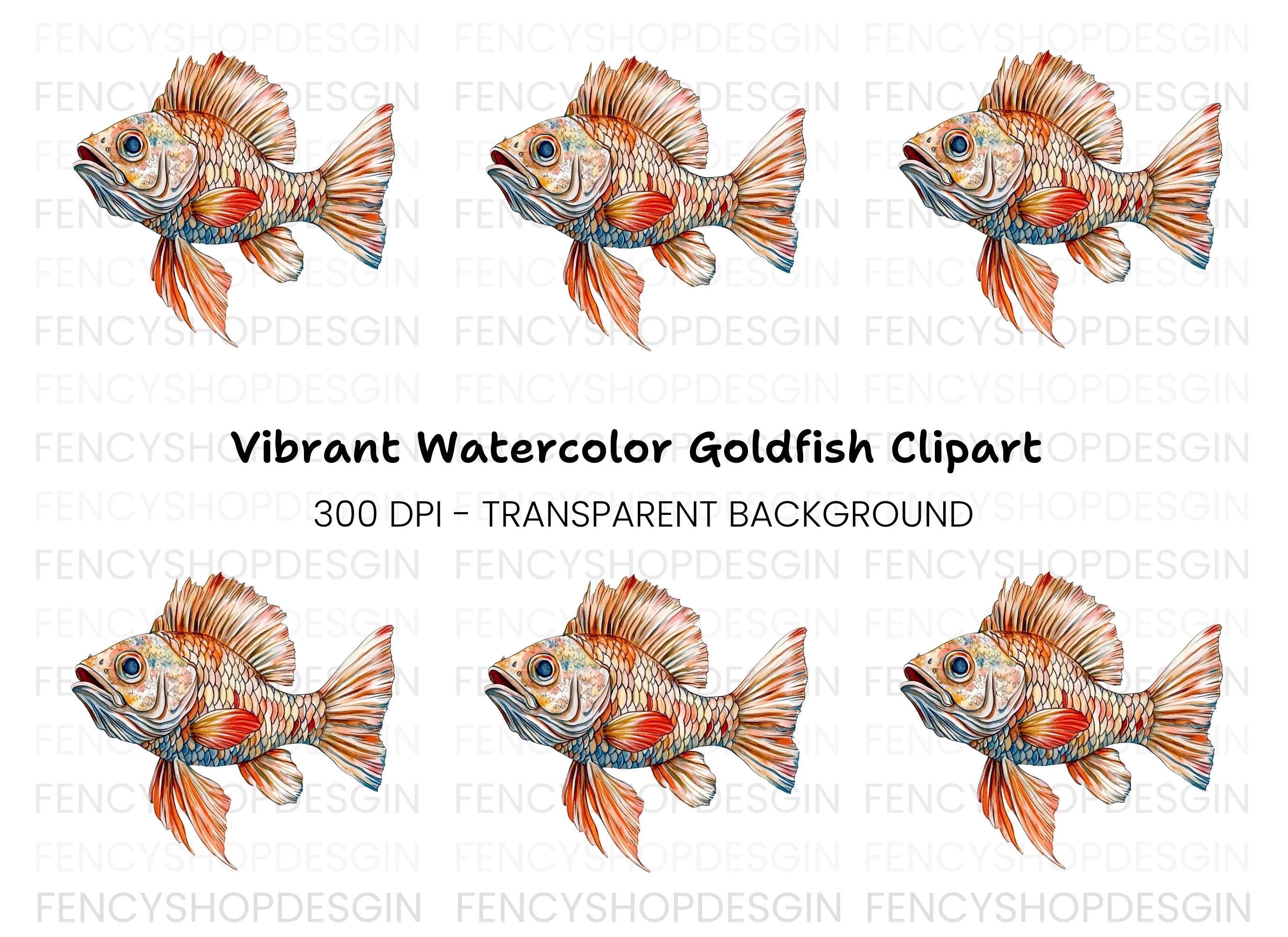Vibrant Goldfish Clipart Bundle