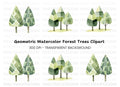 Abstract Forest Trees Clipart Bundle