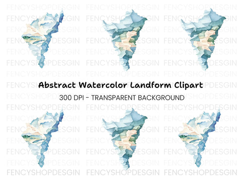 Abstract Mountain Map Clipart Bundle