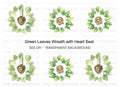 Botanical Heart Wax Seal Clipart Bundle