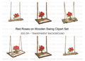 Romantic Rose Bouquet Swing Clipart Bundle