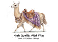 Llama with Ornate Saddles Clipart Bundle