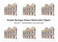 Ornate Baroque Palace Building Clipart Bundle