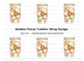 Golden Floral Tumbler Clipart Bundle