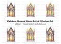 Vibrant Stained Glass Window Clipart Bundle