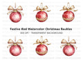 Red Christmas Baubles Clipart Bundle