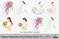 Elegant Floral Women Clipart Bundle