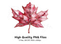 Jeweled Red Maple Leaves Clipart Bundle