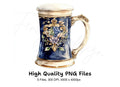 Elegant Floral Beer Steins Clipart Bundle