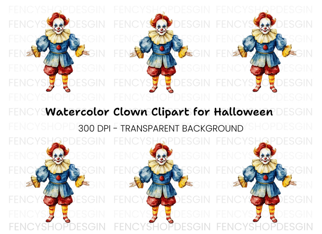 Creepy Clown Clipart Bundle