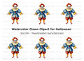 Creepy Clown Clipart Bundle